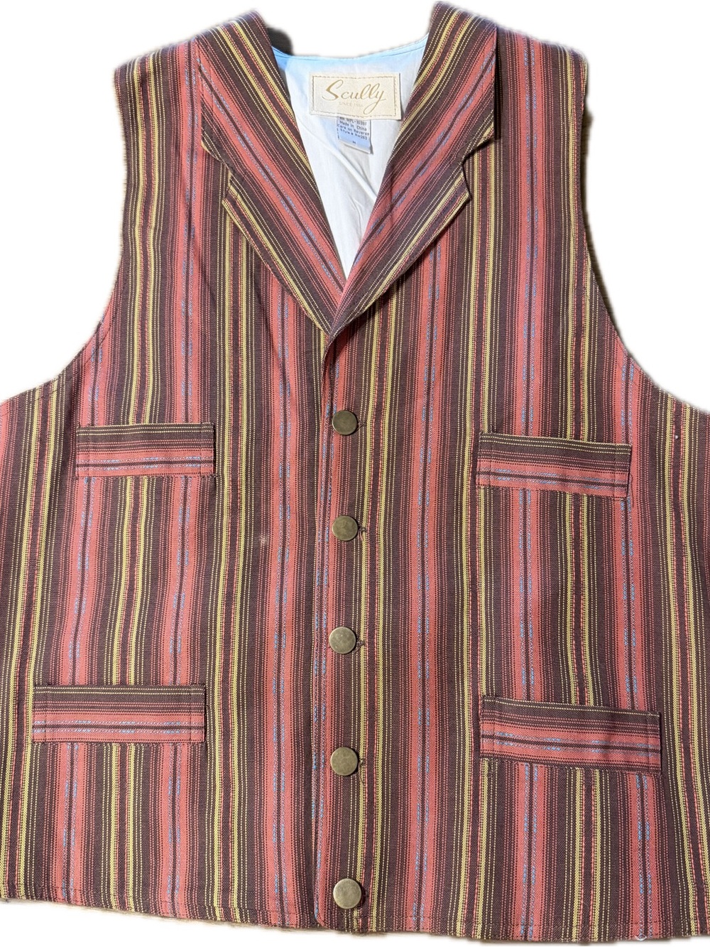 Scully Medium Western Style Striped Vest